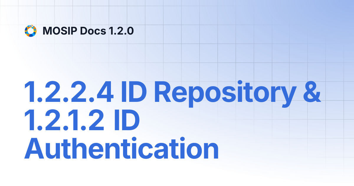 1.2.2.4 ID Repository & 1.2.1.2 ID Authentication | MOSIP Docs 1.2.0