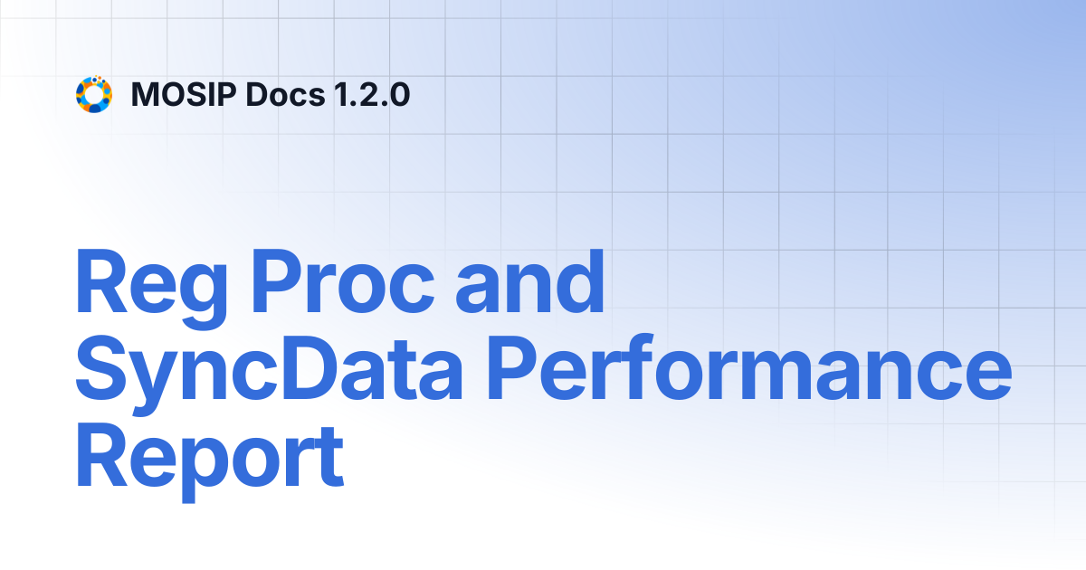 Reg Proc and SyncData Performance Report | MOSIP Docs 1.2.0